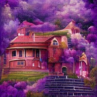 Big Purple House with Purple Atmosphere - png ฟรี