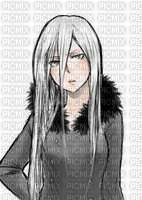 Fille manga cheveux gris - PNG gratuit