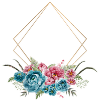 kikkapink floral frame - besplatni png