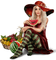 Woman. Watermelon. Leila - Free PNG