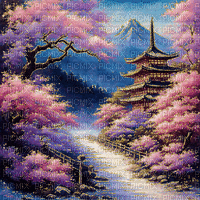 Japanese landscape - Бесплатный анимированный гифка