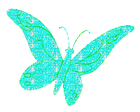 turquoise bytterfly animated - Gratis animerad GIF