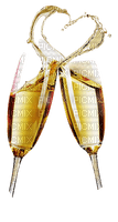 Champagne Glass Heart Gold - Bogusia - ücretsiz png