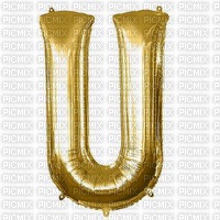 Letter U Gold Balloon - gratis png