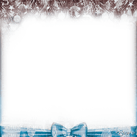 soave frame christmas winter branch pine bow - png gratis