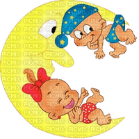 Kaz_Creations Funny Cartoon Babies On Moon - nemokama png