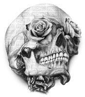 Y.A.M._Gothic skull black-white - bezmaksas png