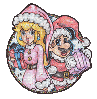 Peach Mario Christmas - GIF animasi gratis