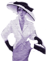 Y.A.M._Vintage retro Lady hat  purple - png grátis