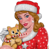 loly33 femme chat noël - Free PNG