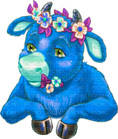 Y.A.M._New year cow blue - kostenlos png