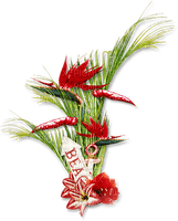 soave deco summer tropical flowers   red green - фрее пнг
