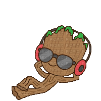 Relaxing Baby Groot - GIF animate gratis