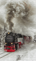 Lokomotive im Winter. - GIF animado gratis