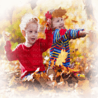 child in autumn leaves enfant automne feuilles - 無料png