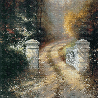 autumn path garden background - Free animated GIF