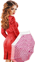Woman Red Umbrela - Bogusia - ücretsiz png