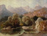 maalaus, painting, maisema landscape syksy autumn - png ฟรี