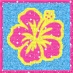 Hibiscus glitter sticker - GIF animado gratis