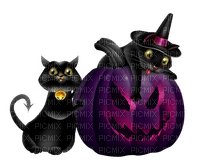 halloween cats with pumpkin by nataliplus - gratis png