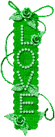 Text.Love.Roses.Green.Animated - KittyKatLuv65 - Nemokamas animacinis gif