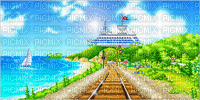 kawaii pixel art background - GIF animasi gratis