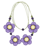Kaz_Creations Deco Scrap Hanging Dangly Things Necklace Flowers Colours - gratis png