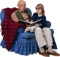 grandpa reading - kostenlos png