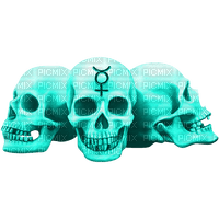 Gothic.Skulls.Teal - PNG gratuit