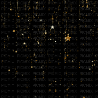 Falling Gold Stars on Black Background - Free animated GIF