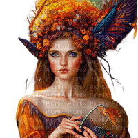 kikkapink woman autumn fantasy - gratis png