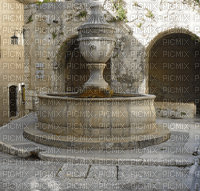 Rena Vintage Hintergrund Dorfplatz Brunnen - ücretsiz png