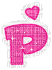 Kaz_Creations Animated Alphabet Pink  P