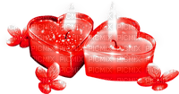 Candles.Hearts.Flowers.Red - Free PNG