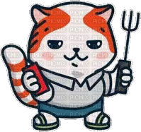 Marsey the Cat Grilling - 無料のアニメーション GIF
