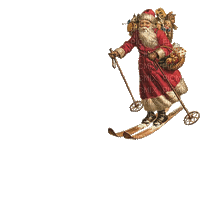 santa claus esquiando dubravka4 - 無料のアニメーション GIF