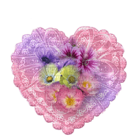 hjärta-blommor-rosa----heart-flowers-pink - PNG gratuit
