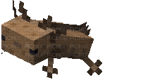 brown minecraft axolotl - Free animated GIF