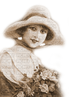 Y.A.M._Vintage woman girl Sepia - δωρεάν png