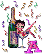 Kaz_Creations Alphabets Confetti Betty Boop  Letter A - Free animated GIF