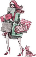 soave woman fashion shopping pink green - 無料png