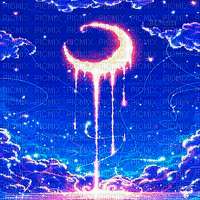 Y.A.M._Fantasy night stars moon - 無料のアニメーション GIF