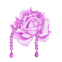 purple rose with diamonds - Бесплатни анимирани ГИФ