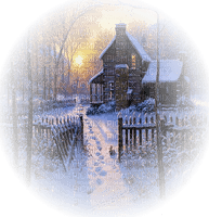 hiver maison paysage winter house - PNG gratuit