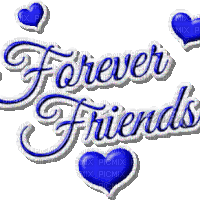 Kaz_Creations Text Forever Friends Blue Hearts Love