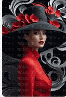 A lady with a red hat - png gratuito