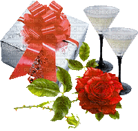 Geschenk, Rose, Cocktail - Gratis geanimeerde GIF
