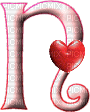 Kaz_Creations Alphabets With Heart Pink Colours Letter N