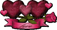 Walentynkowe serca - GIF animé gratuit