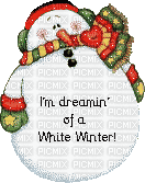 Dreaming of a White Winter Snowman - Free animated GIF